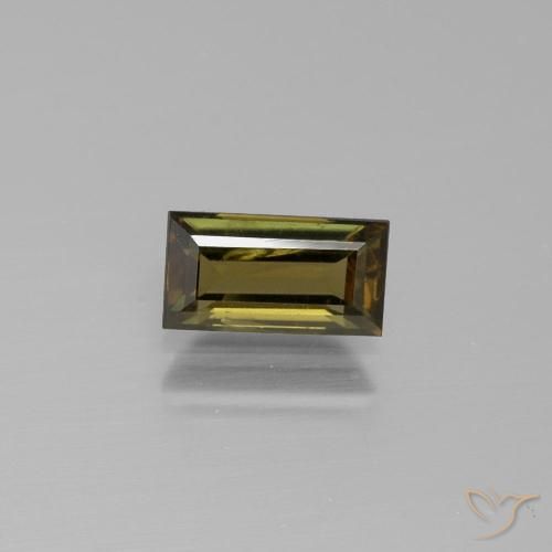 1.03ct Naturale Marrone verdastro Rupin del grano, Taglio a baguette, VS-SI