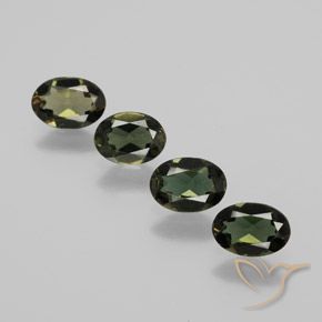 Gemme di Rupin del grano Verde marroncino naturale da 1.63 ct, Ovale, VVS-VS