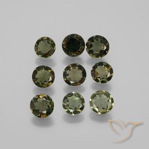 3.30ctw Naturale Verde marroncino Cornerupina, Rotondo, VVS-VS