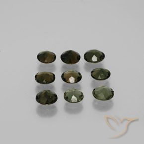 Gemme di Rupin del grano Verde marroncino naturale da 3.30 ct, Rotondo, VVS-VS