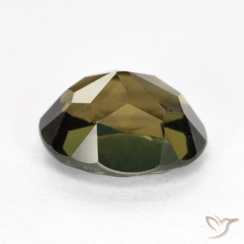 Rupin del grano Marrone verdastro naturale da 1.58 ct, Ovale, VVS