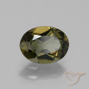 Rupin del grano Marrone verdastro naturale da 1.09 ct, Ovale, VS