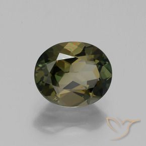 Rupin del grano Marrone verdastro naturale da 1.20 ct, Ovale, VS