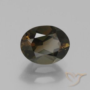 Rupin del grano Marrone verdastro naturale da 1.20 ct, Ovale, VVS-VS