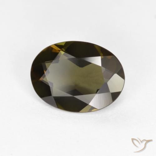 Rupin del grano Marrone scuro naturale da 0.89 ct, Ovale, VVS-VS