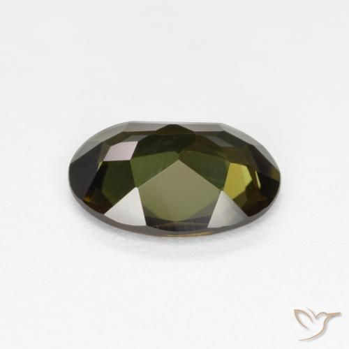 Rupin del grano Marrone scuro naturale da 0.89 ct, Ovale, VVS-VS