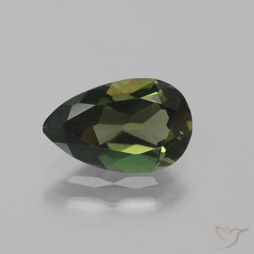 Rupin del grano Marrone verdastro naturale da 1.42 ct, Forma a pera, VVS