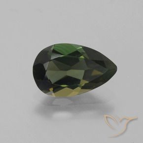 Rupin del grano Marrone verdastro naturale da 1.42 ct, Forma a pera, VVS