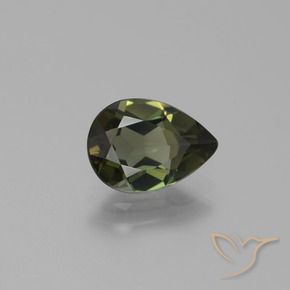 Rupin del grano Marrone verdastro naturale da 1.35 ct, Forma a pera, VVS