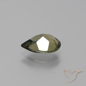 Rupin del grano Marrone verdastro naturale da 1.35 ct, Forma a pera, VVS