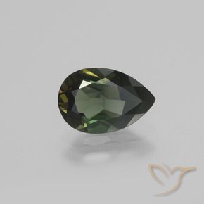 Rupin del grano Verde scuro naturale da 1.15 ct, Forma a pera, VVS