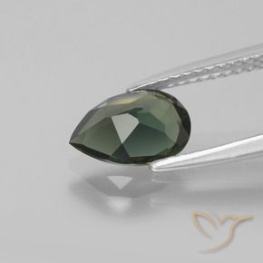 Rupin del grano Verde scuro naturale da 1.15 ct, Forma a pera, VVS
