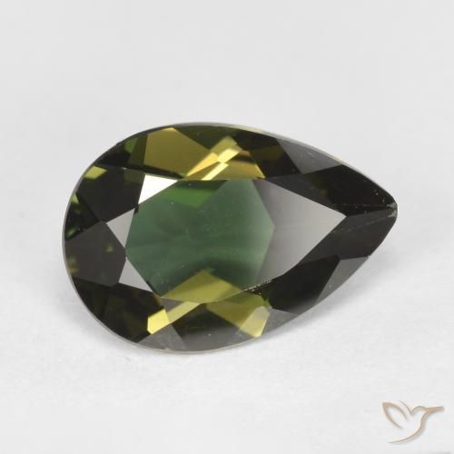 1.13ct Naturale Marrone verdastro Rupin del grano, Forma a pera, VVS