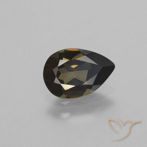 Rupin del grano Marrone verdastro naturale da 1.20 ct, Forma a pera, VVS