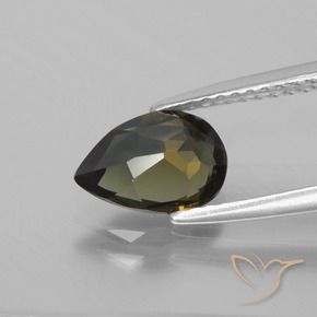 Rupin del grano Marrone verdastro naturale da 1.20 ct, Forma a pera, VVS