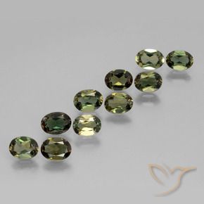 Gemme di Rupin del grano Verde marroncino naturale da 3.33 ct, Ovale, VVS-VS
