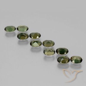 Gemme di Rupin del grano Verde marroncino naturale da 3.33 ct, Ovale, VVS-VS