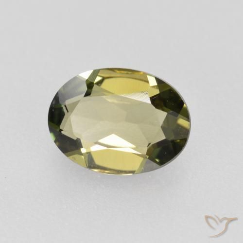 Rupin del grano Marrone verdastro naturale da 0.82 ct, Ovale, VS
