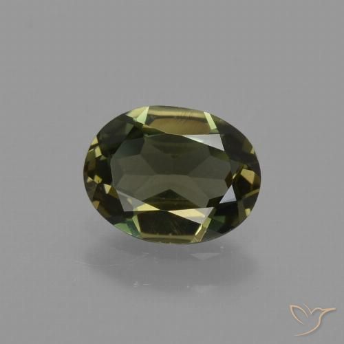 0.75ct Naturale Verde marroncino Cornerupina, Ovale, VVS-VS