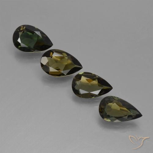 1.97ctw Naturale Verde scuro Rupin del grano, Forma a pera, VVS-VS