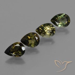 Gemme di Rupin del grano Verde scuro naturale da 2.59 ct, Forma a pera, VVS-VS