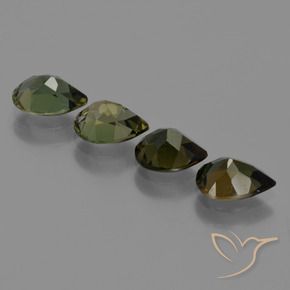 Gemme di Rupin del grano Verde scuro naturale da 2.59 ct, Forma a pera, VVS-VS
