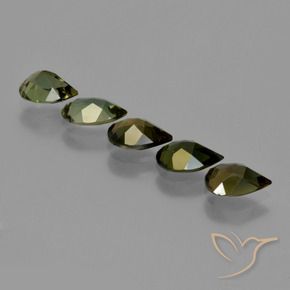 Gemme di Rupin del grano Verde scuro naturale da 2.34 ct, Forma a pera, VVS-VS