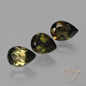 Gemme di Rupin del grano Marrone verdastro naturale da 2.63 ct, Forma a pera, VVS-VS