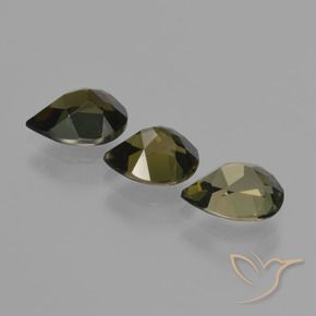 Gemme di Rupin del grano Marrone verdastro naturale da 2.63 ct, Forma a pera, VVS-VS