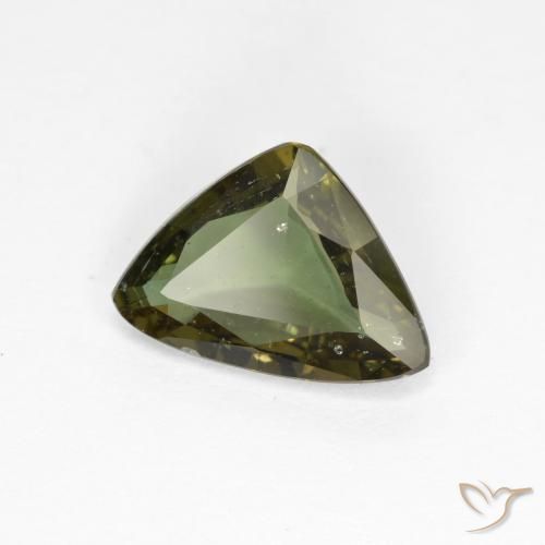 Rupin del grano Verde Terra Profonda naturale da 1.57 ct, Taglio trillion, VS-SI