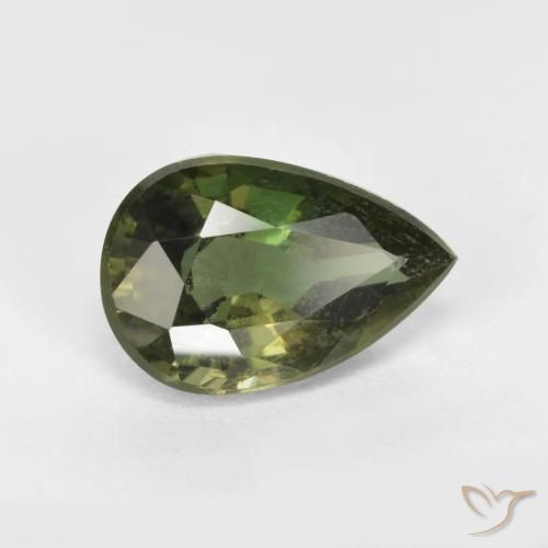 Rupin del grano Verde scuro naturale da 1.51 ct, Forma a pera, VS