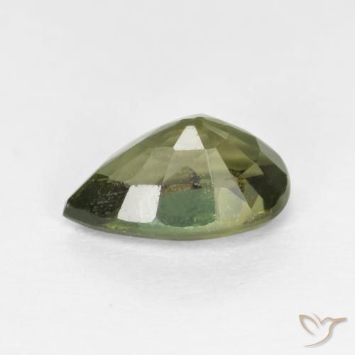 Rupin del grano Verde scuro naturale da 1.51 ct, Forma a pera, VS