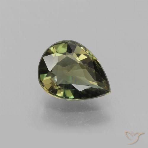 1.35ct Naturale Terra Verde Rupin del grano, Forma a pera, VVS-VS