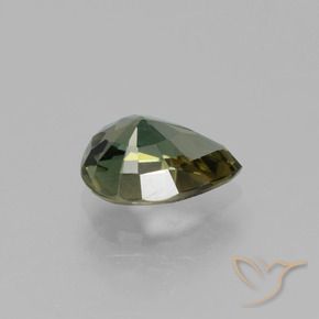 Rupin del grano Terra Verde naturale da 1.35 ct, Forma a pera, VVS-VS