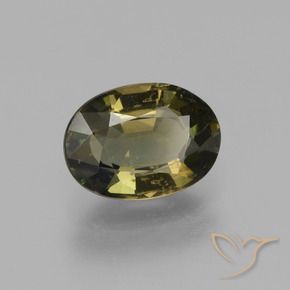 Rupin del grano Marrone verdastro naturale da 1.85 ct, Ovale, VS