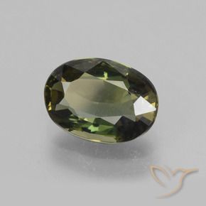 Rupin del grano Verde Terra Profonda naturale da 1.68 ct, Ovale, VVS-VS