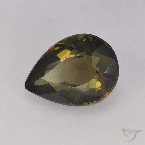 Rupin del grano Marrone verdastro naturale da 1.80 ct, Forma a pera, VS