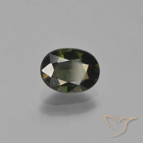 Rupin del grano Verde scuro naturale da 1.24 ct, Ovale, VVS