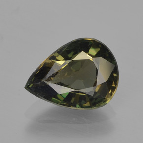 Kornerupina naturale verde da 1,86 ct, taglio a pera, VS