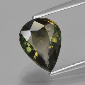 Kornerupina naturale verde da 1,86 ct, taglio a pera, VS