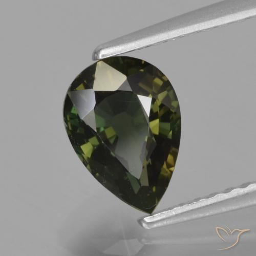Cornerupina Verde marroncino naturale da 1.16 ct, Forma a pera, VVS-VS