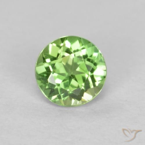 0.16ct Naturale Verde acceso Rupin del grano, Rotondo, VVS-VS