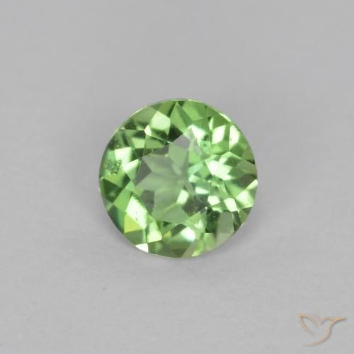 Rupin del grano Verde chiaro naturale da 0.13 ct, Rotondo, VS