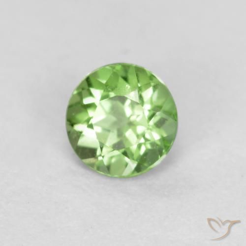 Rupin del grano Verde medio naturale da 0.16 ct, Rotondo, VS