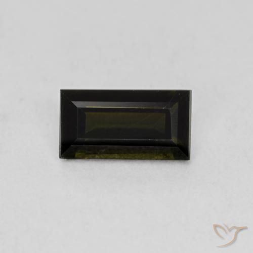 0.48ct Naturale Verde marroncino Rupin del grano, Taglio a baguette, VVS-VS