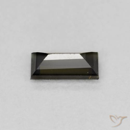 Rupin del grano Verde marroncino naturale da 0.48 ct, Taglio a baguette, VVS-VS