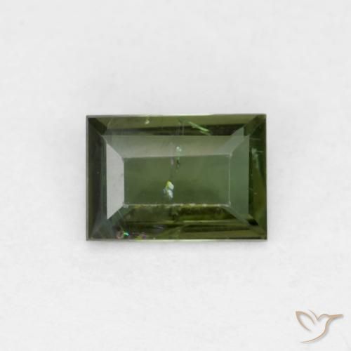 0.44ct Naturale Verde foresta Rupin del grano, Taglio a baguette, VS