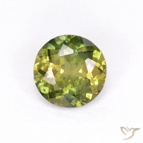 0.40ct Naturale Verde giallastro Rupin del grano, Rotondo, VS-SI