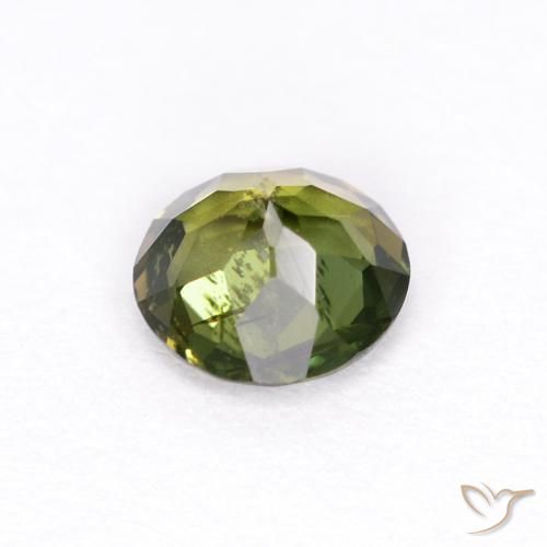 Rupin del grano Verde giallastro naturale da 0.40 ct, Rotondo, VS-SI