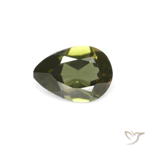 0.34ct Naturale Verde scuro Rupin del grano, Forma a pera, VVS